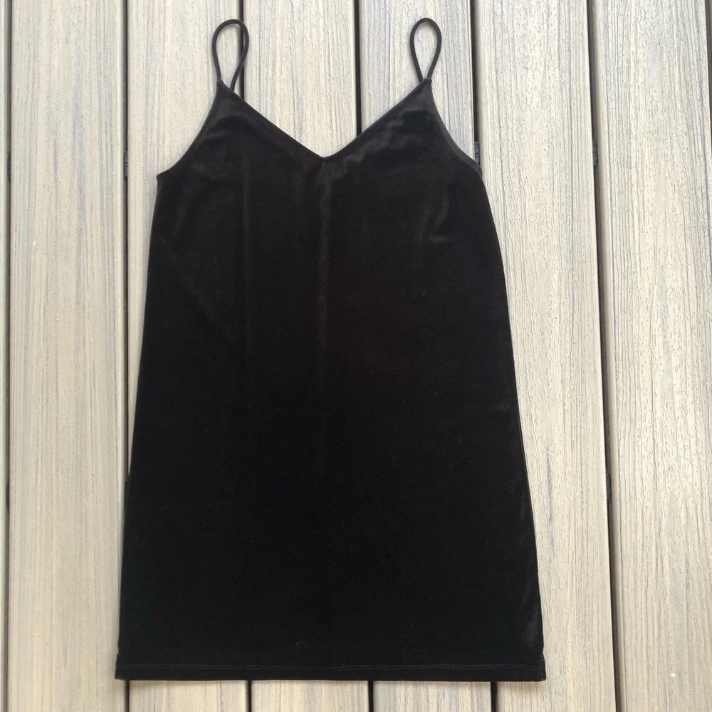 rag & bone Black Velvet Sleeveless Dress Size S Petite